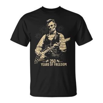 Abraham Lincoln Abe Lincoln Playing Guitar 250 Years Freedom T-Shirt | Mazezy