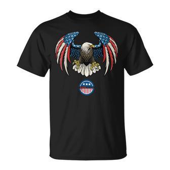 Abstract Unitedtates Of America Wild Eagle With Usa Flag Tシャツ - Kawaiitshirt