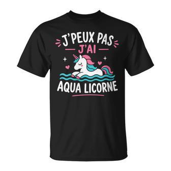 Acances J’Peux Pas J’Ai Aqua Licorne Humour Licorne Piscine T-Shirt - Cadeauxyz