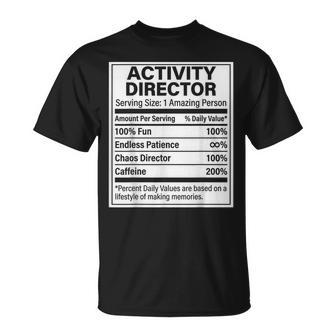 Activity Director Nutrition Facts Activity Director T-Shirt | Seseable UK