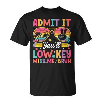 Admit It You'll Low Key Miss Me Bruh Retro School Graduation T-Shirt | Seseable UK