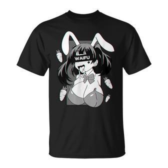 Ahegao Lewd アニメ 顔とウサギの女の子 コスチューム オタク用 Tシャツ - Kawaiitshirt