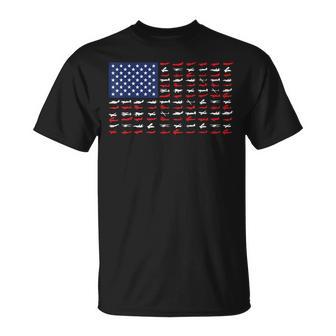 Airplane Us Flag Airline Pilot Aviation Aircraft Lover T-Shirt - Thegiftio UK
