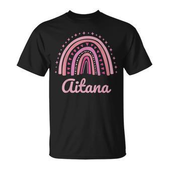 Aitana Nombre Personalizado Divertido Rosa Arco Iris Aitana Camiseta unisex - Regaloses