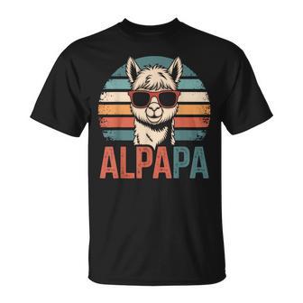 Alpapa Papa Alpaka Brille Geschenkatertag Humor Retro T-Shirt - Seseable