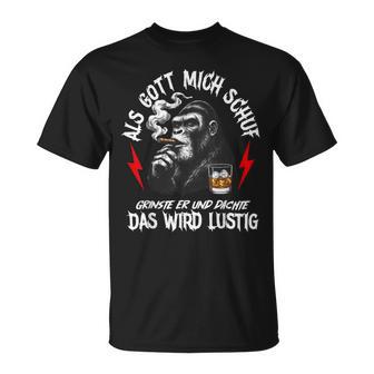 Als Gott Michchuf Grinste Er Und Dachte Lustiger Affe T-Shirt - Seseable