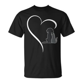 Amante De Las Mascotas Con Corazón De Perros Y Gatos In Mangas Camiseta unisex - Regaloses