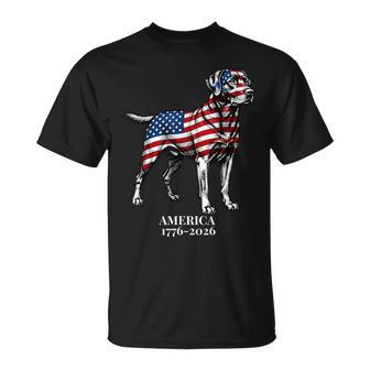 America 1776-2026 Patriotic Labrador Retriever Dog Usa 250Th T-Shirt - Thegiftio UK