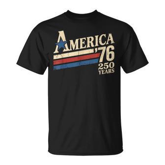 America 76 Retro 250 Years 1776 2026 250Th Anniversary Usa T-Shirt - Thegiftio UK