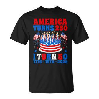 America Turns 250 I Turn 50 250Th Anniversary 50Th Birthday T-Shirt - Thegiftio UK