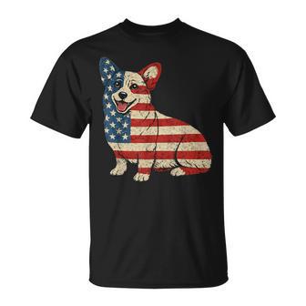 American Flag Dog Corgi 4Th Of July T-Shirt - Monsterry UK