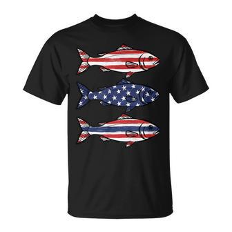 American Flag Fish Patriotic Fishing Boys Outdoor T-Shirt - Thegiftio UK