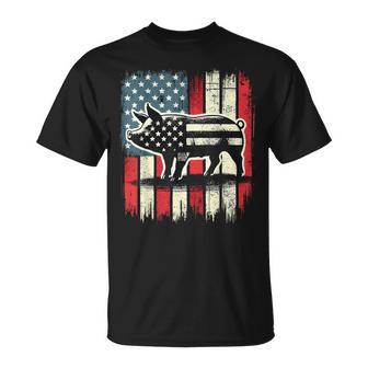 American Flag Pig Lover 4Th Of July T-Shirt - Thegiftio UK