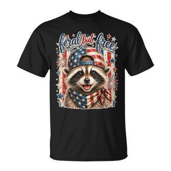American Fourth Of July Raccoon Feral But Free 4Th Of July T-Shirt - Thegiftio UK
