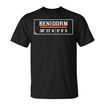 Amo Mi Ciudad Benidorm Coordenadas De Benidorm Camiseta unisex - Regaloses