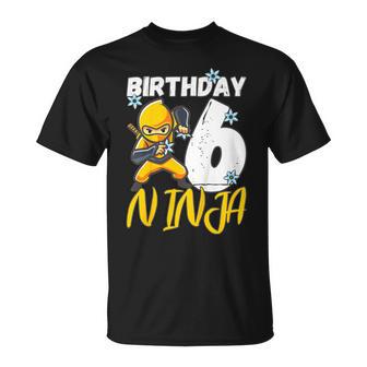 Anniversaire Ninja 6 Ans Garçon Ninja Anniversaire 6 Ans Garçon T-Shirt - Cadeauxyz