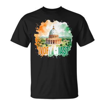 Aquarelle Drapeau National Ivoirien Côte D'ivoire Patriotique T-Shirt - Cadeauxyz