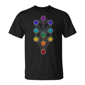 Árbol De Laidaephiroth Chakra Arco Iris Cabalá Esoterica Camiseta unisex - Regaloses