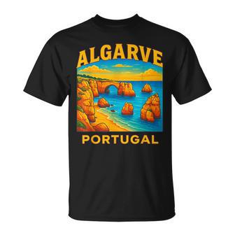 Arte De Playa Del Algarve Portugal Gráficointage Recuerdo Deiaje Camiseta unisex - Regaloses