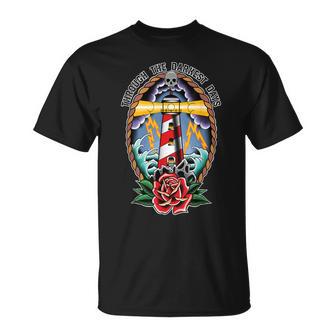 Arte Del Tatuaje De Laieja Escuela Del Faro A Través De Los Días Más Oscuros Camiseta unisex - Regaloses