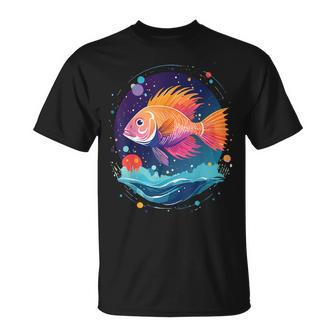 Au-Delà De Laurface Des Poissons Cosmiques T-Shirt - Cadeauxyz