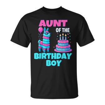 Aunt Of Birthday Boy Llama Pinata Party Family Mathing Women T-Shirt - Thegiftio UK
