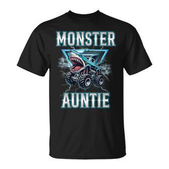 Auntie Of The Birthday Boy Monster Truck Birthday Family T-Shirt - Thegiftio