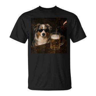 Australian Shepherd Drinking Beer Dog Meme T-Shirt - Thegiftio UK