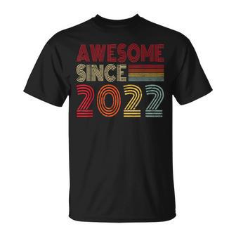 Awesome Since 2022 4Th Birthday Retro Vintage Boys Girls T-Shirt - Monsterry
