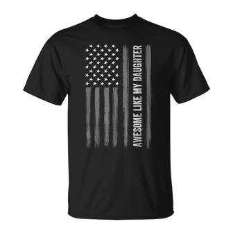 Awesome Like My Daughter American Flag Fathers Day Mens T-Shirt - Thegiftio