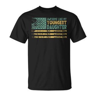 Awesome Like My Youngest Daughter Father's Day Dad Usa Flag Men T-Shirt - Thegiftio UK