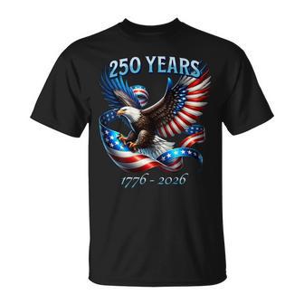 On Back Patriotic Eagle And Flag 250 Years 1776-2026 T-Shirt - Thegiftio UK