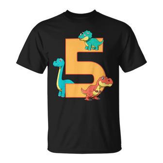 Bambino 5 Compleanno Bambini Dinosauro Regalo Di 5 Anni Maglietta - Novitaregali