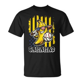 Graphic Banana Proud Name Retro American Flag T-Shirt | Mazezy