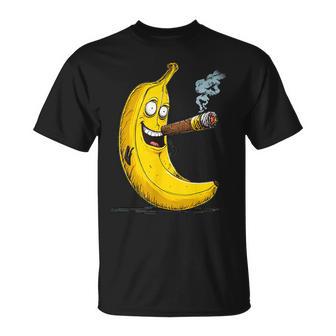 Banane Cool Avec Cigare Pour Homme Et Fumeurs T-Shirt - Cadeauxyz