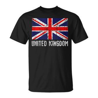 Bandera Británica Del Reino Unido Envejecida Con Bandera Británica In Mangas Camiseta unisex - Regaloses