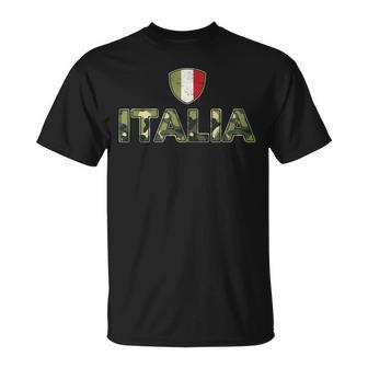 Bandera De Italia Del Orgullo Italiano De Camuflaje Camiseta unisex - Regaloses