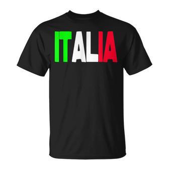 Bandera Italiana Palabra Italia Letras Italia Camiseta unisex - Regaloses