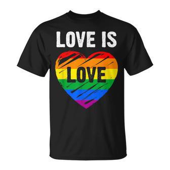 Bandera Lgbt Corazón De Arco Iris Love Is Love Camiseta unisex - Regaloses