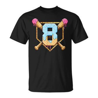 Baseball 8 Year Old Ice Cream Drip 8Th Birthday Boy Number 8 T-Shirt - Thegiftio