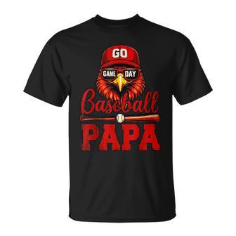 Baseball Papa Cardinal Game Day For Fathers Day T-Shirt - Thegiftio UK
