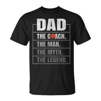 Basketball Coach Dad Man Myth Legend Basketball Father's Day T-Shirt - Thegiftio