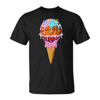 Basketball Hoop Ice Cream Drip Sport Player Boys Girls Youth T-Shirt - Thegiftio