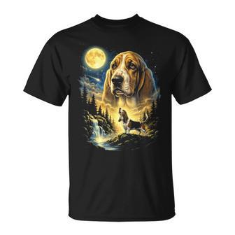 Basset Hound Howling To The Moon Meme 90'S Dog Lover T-Shirt - Monsterry