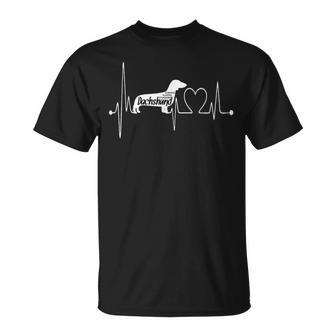 Bassotto Battito Cuore Ecg Cane Divertente Wiener Testardo Grafica Maglietta - Novitaregali