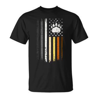Bear Pride Usa Flag Paw Vintage Gay Men T-Shirt - Thegiftio UK
