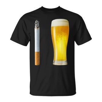 Beer & Cigarette Lover Day Drinking Dad Smoking Beer Lover T-Shirt - Thegiftio UK