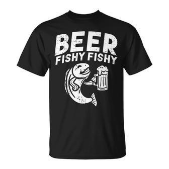 Beer Fishy Fish Fisherman Angler Fathers Day Dad T-Shirt - Thegiftio UK