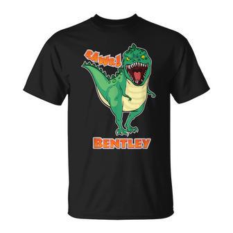 Bentley Nombre Personalizado Dinosaurio Rawr T-Rex Camiseta unisex - Regaloses