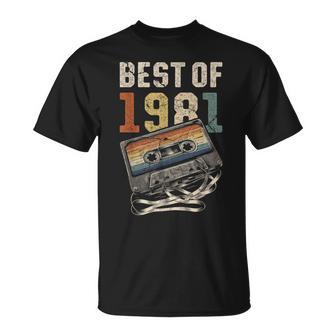 Best Of 1981 Cassetta Anni 45 Musica Retrò Compleanno Maglietta - Novitaregali
